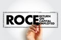 ROCE - Return On Capital Employed acronym text stamp, business concept background Royalty Free Stock Photo