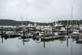 Roche Harbor, WA USA - circa November 2021: View of Roche Harbor on San Juan Island on an overcast day Royalty Free Stock Photo