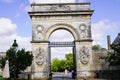 Arsenal door arch stone entrance harbor in Rochefort france