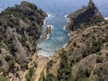 Rocher du capucin cliff in blue Calanque de Figuerolles near La Ciotat, Provence, France Royalty Free Stock Photo