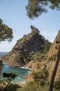 Rocher du capucin cliff in blue Calanque de Figuerolles near La Ciotat, Provence, France Royalty Free Stock Photo