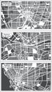 Rochester, Buffalo and Syracuse USA City Maps in Retro Style. Outline Maps