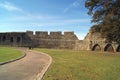 Rochester Castle garden or ground in England Royalty Free Stock Photo