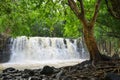 Rochester falls. Big waterfall near city Souillac on Mauritius island.