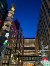 ROCHESTER, MN - 13 DEC 2023: City buildings and lights at night Royalty Free Stock Photo