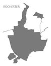 Rochester New York city map grey illustration silhouette Royalty Free Stock Photo