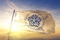 Rochester of New York of United States flag waving on the top Royalty Free Stock Photo