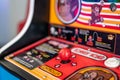 Rochester, New York, USA - 6.13.2023: Retro arcade games inside the RST International Airport.