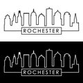 Rochester skyline. Linear style.