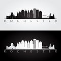 Rochester USA skyline and landmarks silhouette