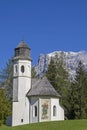 Rochus chapel with Zugspitze Royalty Free Stock Photo