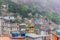 Rooftops of homes and buildings in the shantytown and slums of Rocinha favela in Rio de Janeiro, Brazil, South America Royalty Free Stock Photo