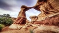 Rock in arches national park - panoramic view- sky scenics - nature 2018 Royalty Free Stock Photo