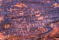 Rock art by ancient native Americans in Valley of Fire in USA Royalty Free Stock Photo