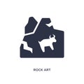 rock art icon on white background. Simple element illustration from stone age concept
