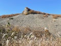 The rock Baba Yaga`s Tooth in the gorge of the Cheeks of the Dardanelles in October. Russia, Primorsky Krai, Partizansky district