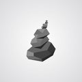 Rock balancing vector illustration. Relax zen stones balanced