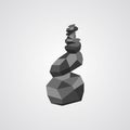 Rock balancing vector illustration. Relax zen stones balanced Royalty Free Stock Photo