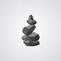 Rock balancing vector illustration. Relax zen stones balanced