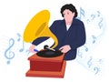 Playing music on phonograph