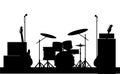 Rock Band Equipment Silhouette Royalty Free Stock Photo