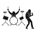 Rock band icon, simple style Royalty Free Stock Photo