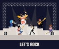 Rock band music group concert vector illustration Royalty Free Stock Photo