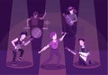 Rock band performance flat illustration