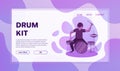 Rock band performance flat illustration Royalty Free Stock Photo