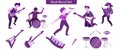 Rock band performance flat illustration Royalty Free Stock Photo