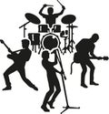Rock band silhouette Royalty Free Stock Photo