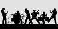 Rock band silhouette on stage Royalty Free Stock Photo