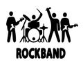 Rock band simple illustration Royalty Free Stock Photo