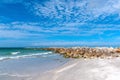 Rock barricade at Bell Air beach, Florida