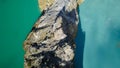 Rock barrier between the volcanic lakes Kootainuamuri and Alapolo. Two of three the tricolor volcano lakes at Mount Royalty Free Stock Photo