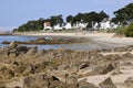 Rock and beach of Carnac in France