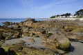 Rock and beach of Carnac in France