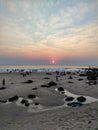 Rock beach near Kunkeshwar Temple in Sindhudurga District in Maharashtra. Royalty Free Stock Photo