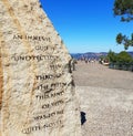 Rock bearing Darwin's words at the Blue Mountains, Australia