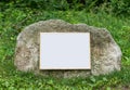 Rock with blank sign for copy space