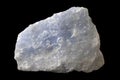 Rock of blue calcite mineral from Brazil isolated on a pure black background Royalty Free Stock Photo