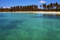 And rock in the blue lagoon relax of isla contoy mexico Royalty Free Stock Photo