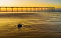 The rock and blur pier at Saltburn by the Sea Royalty Free Stock Photo