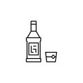 rock bottle glass icon. Element of rock and roll icon. Thin line icon for website design and development, app development. Premium