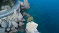 The Rock of Cadrega, maritime pine tree, aerial view, waterfront between Santa Margherita Ligure and Portofino Liguria,