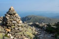 Rock Cairn Along Hiking Trail Royalty Free Stock Photo