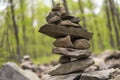 Trail marker rock cairn Pennsylvania