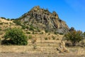 The rock, called the King and Queen in the Karadag reserve, Crimea Royalty Free Stock Photo