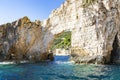 A rock carved by erosion along the coast of Zakynthos, Greece