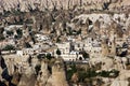 Rock carved houses, Pigeon Valley, Uchisar, Cappadocia, Turkey Royalty Free Stock Photo